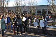 Rally attendees at the Parent Education rally